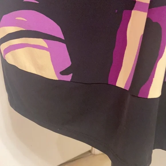 Cute Jones New York Ruched Front Size 6 Multi Color Purple Black Cream SLIMMING - Picture 8 of 11